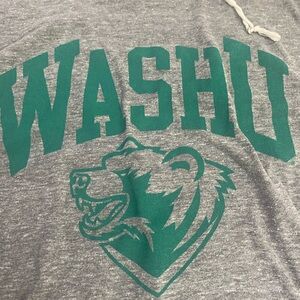 Gray Tshirt with Green WashU Print